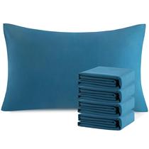 Conjunto de fronhas de microfibra escovada NTBAY Queen Teal Blue x4