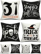 Conjunto de fronhas, decorações de Halloween, 20x20cm, linho