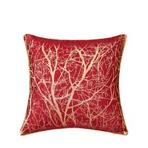 Conjunto de fronhas decorativo de luxo Red Gold Tree Branch x2 Conjunto de fronhas decorativo de luxo Red Gold Tree Branch x2
