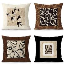 Conjunto de fronhas em estilo francês vintage de 35 x 35 cm de pelúcia (x4) Conjunto de fronhas em estilo francês vintage de 35 x 35 cm de pelúcia (x4)