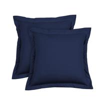 Conjunto de fronhas Euro 26x26 azul marinho 600TC 100% algodão x2 Conjunto de fronhas Euro 26x26 azul marinho 600TC 100% algodão x2