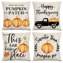Conjunto de fronhas Fall Harvest Pumpkin Thanksgiving Linen Conjunto de fronhas Fall Harvest Pumpkin Thanksgiving Linen