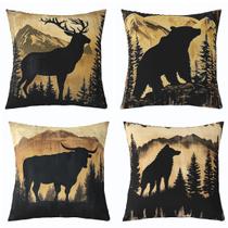 Conjunto de fronhas Feelyou Bear Rustic Capa de almofada 45x45cm Conjunto de fronhas Feelyou Bear Rustic Capa de almofada 45x45cm