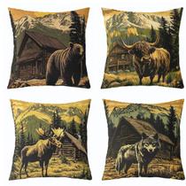 Conjunto de fronhas Feelyou Bear Rustic Capa de almofada 45x45cm Conjunto de fronhas Feelyou Bear Rustic Capa de almofada 45x45cm