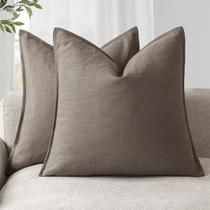 Conjunto de fronhas Findtower Linen 45x45cm Light Coffee x2