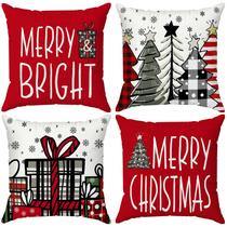 Conjunto de fronhas Minetom Christmas 45x45cm x4 poliéster