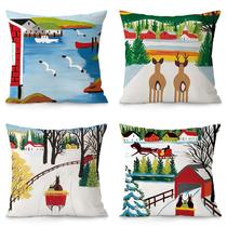 Conjunto de fronhas Nordic Winter Landscape 35x35cm - 4 peças