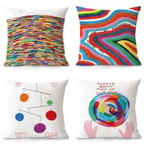 Conjunto de fronhas Psychedelic Abstract Art Plush 35x35cm x4