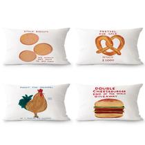 Conjunto de fronhas Quirky Food Illustration Plush com tema gastronômico