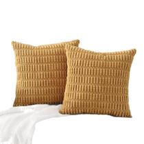 Conjunto de fronhas: veludo cotelê texturizado, 45 x 45 cm, pelúcia macia