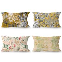 Conjunto de fronhas vintage com estampa floral tropical x4 40x60cm