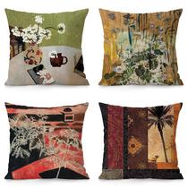 Conjunto de fronhas Vintage Floral Artistic 35x35cm (conjunto de 4) Conjunto de fronhas Vintage Floral Artistic 35x35cm (conjunto de 4)