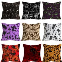 Conjunto de fronhas Vintage Halloween Skeletons Pumpkins x9