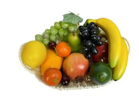 Conjunto de frutas artificiais, 17 unidades para fotografia, decoração e artesanato