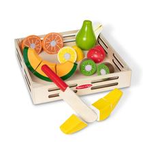 Conjunto de frutas para cortar frutas Melissa & Doug Wooden Kids de 3 anos ou mais