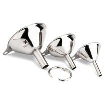 Conjunto de Funil Hércules com 3 Peças em Aço Inox