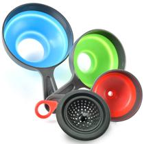 Conjunto de Funis para Conservas Delove em Silicone com Coador 4 Peças Conjunto de Funis para Conservas Delove em Silicone com Coador 4 Peças