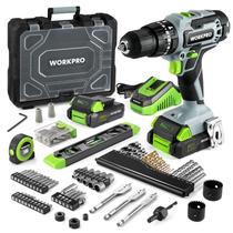Conjunto de furadeiras sem fio WORKPRO 20V Max com 102 acessórios