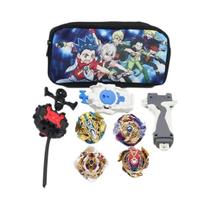 Conjunto De Fusão De Metal Beyblade Burst Battle Top Com Caixa De Armazenamento E Lançadores Takara
