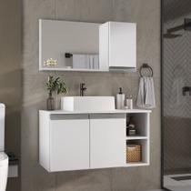Conjunto de Gabinete Banheiro 80cm com Cuba e Espelheira - Conjunto de Gabinete Banheiro 80cm com Cuba e Espelheira -
