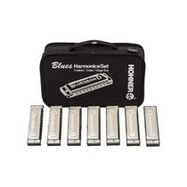 Conjunto de Gaita Hohner Bluesband com 7 Peças e Estojo