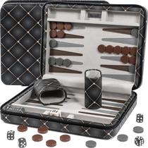 Conjunto de gamão Queensell Magnetic Travel 14 com 32 peças