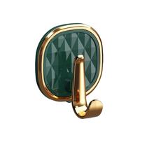 Conjunto de ganchos adesivos de plástico verde escuro de luxo com 5 ganchos