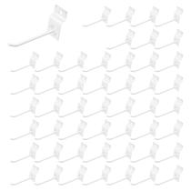 Conjunto de ganchos de painel Slatwall Waltool 50 unidades de metal branco de 10 cm Conjunto de ganchos de painel Slatwall Waltool 50 unidades de metal branco de 10 cm