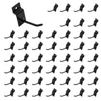 Conjunto de ganchos de painel Slatwall Waltool 50 unidades pretas de 5 cm/2 polegadas