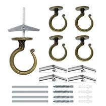 Conjunto de ganchos de teto Evsteluo Heavy-Duty 18 kg em latão antigo Conjunto de ganchos de teto Evsteluo Heavy-Duty 18 kg em latão antigo