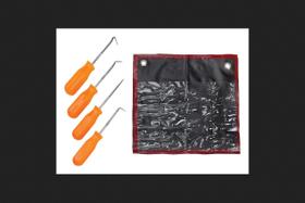 Conjunto de ganchos e picaretas, 4 peças ACE TRADING, cromado, 5" Conjunto de ganchos e picaretas, 4 peças ACE TRADING, cromado, 5"