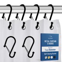 Conjunto de ganchos para cortinas de chuveiro Blau Marité S Hook Black Metal 12 Conjunto de ganchos para cortinas de chuveiro Blau Marité S Hook Black Metal 12