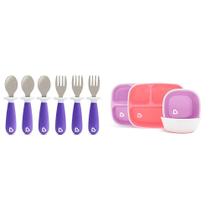 Conjunto de garfo e colher para crianças+conjunto de pratos e tigelas divididos Munchkin Raise 6 unidades + Splash 4 unidades Conjunto de garfo e colher para crianças+conjunto de pratos e tigelas divididos Munchkin Raise 6 unidades + Splash 4 unidades