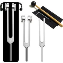 Conjunto de garfos de ajuste Lrowvenu (128 Hz, 256 Hz, 512 Hz) para Sound Healer Conjunto de garfos de ajuste Lrowvenu (128 Hz, 256 Hz, 512 Hz) para Sound Healer