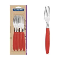 Conjunto De Garfos De Mesa Ipanema Com Lâminas Em Aço Inox E Cabo Vermelho 12 Peças Conjunto De Garfos De Mesa Ipanema Com Lâminas Em Aço Inox E Cabo Vermelho 12 Peças