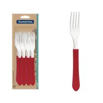 Conjunto De Garfos De Mesa Leme Com Lâminas Em Aço Inox E Cabo Vermelho 12 Peças Conjunto De Garfos De Mesa Leme Com Lâminas Em Aço Inox E Cabo Vermelho 12 Peças