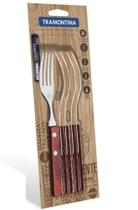 Conjunto de Garfos de Mesa Tramontina com Lâminas em Aço Inox e Cabos em Madeira Polywood 6 Peças