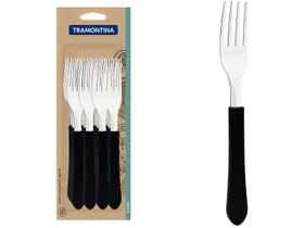 Conjunto de Garfos de Mesa Tramontina Leme com Lâminas em Aço Inox e Cabos de Polipropileno Preto 12