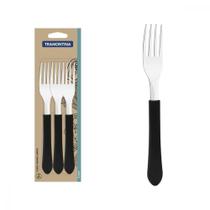 Conjunto de Garfos de Mesa Tramontina Leme com Laminas em Aço Inox e Cabos de Polipropileno Preto 3 Peças Conjunto de Garfos de Mesa Tramontina Leme com Laminas em Aço Inox e Cabos de Polipropileno Preto 3 Peças