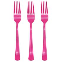 Conjunto de garfos de plástico Joy Akkess Hot Pink 50 unidades para festa