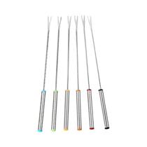 Conjunto De Garfos De Sobremesa De Aço Inoxidável Para Chocolate E Queijo 6 Peças Acessórios De