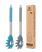 Conjunto de garfos para massas Bundlepro Silicone Resistente ao Calor Cinza-Azul
