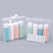 Conjunto De Garrafa Recarregável De Viagem De Silicone Portátil 4pcs Recipiente Líquido Macio Spray
