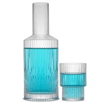 Conjunto de garrafas de água e copos JoyJolt Elle Fluted Glass Conjunto de garrafas de água e copos JoyJolt Elle Fluted Glass