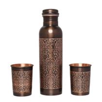 Conjunto de garrafas de água HealthGoods in Pure Copper 1000 mL com 2 copos