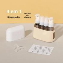 Conjunto de Garrafas de Viagem 4 em 1 (50ml) - Shampoo, Condicionador, Gel de Banho e Loção