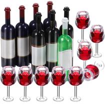Conjunto de garrafas de vinho em miniatura Dollhouse Decor 18 unidades NUOBESTY Conjunto de garrafas de vinho em miniatura Dollhouse Decor 18 unidades NUOBESTY