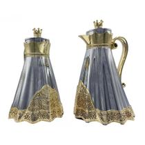 Conjunto de Garrafas Términas 1 Litro e 700 ML Sophie Luxo Quente Frio Inox Prata/Dourada G95 - Gran Belo Conjunto de Garrafas Términas 1 Litro e 700 ML Sophie Luxo Quente Frio Inox Prata/Dourada G95 - Gran Belo