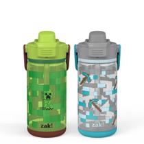 Conjunto de garrafas Zak Designs Beacon Minecraft 473ml 2 peças Conjunto de garrafas Zak Designs Beacon Minecraft 473ml 2 peças