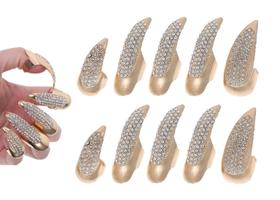 Conjunto de garras de Halloween Bestga, anéis de unhas postiços, 10 peças de ouro